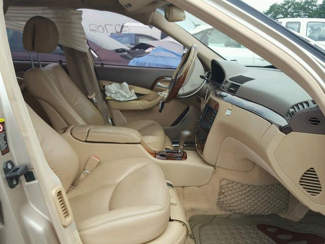 WDBNG75J14A406265 - 2004 MERCEDES-BENZ S 500 GOLD photo 5