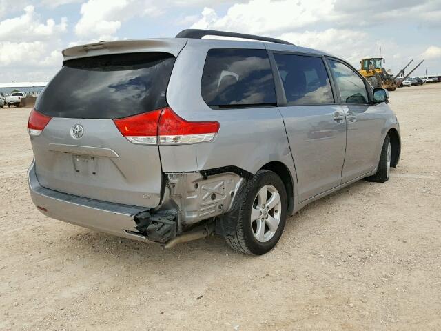 5TDKK3DC6CS274684 - 2012 TOYOTA SIENNA LE GRAY photo 4