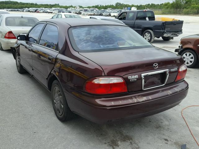 1YVGF22C3Y5169681 - 2000 MAZDA 626 ES BURGUNDY photo 3