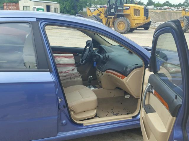 KL1TD56E69B643186 - 2009 CHEVROLET AVEO LS BLUE photo 5