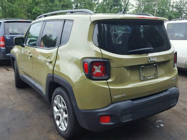 ZACCJABT6FPB46221 - 2015 JEEP RENEGADE L GREEN photo 3