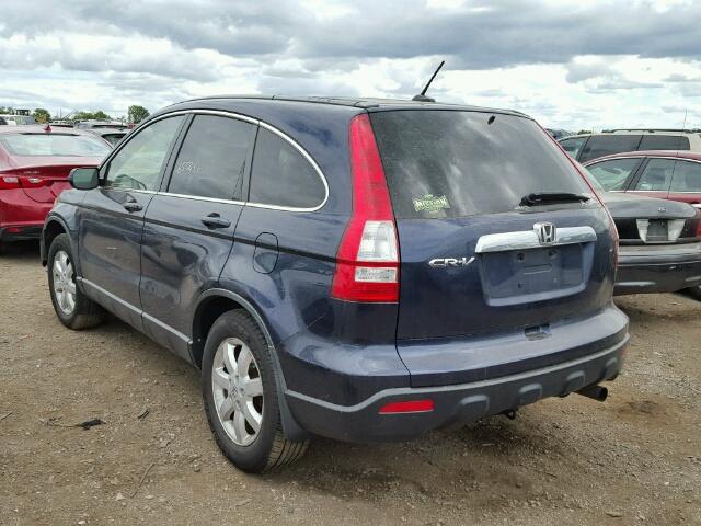 JHLRE48798C059269 - 2008 HONDA CR-V EXL BLUE photo 3