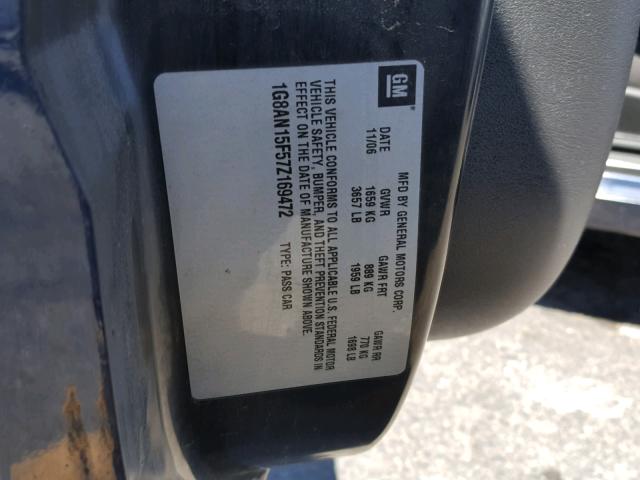 1G8AN15F57Z169472 - 2007 SATURN ION LEVEL BLUE photo 10