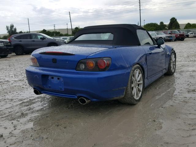 JHMAP21406S000766 - 2006 HONDA S2000 BLUE photo 4