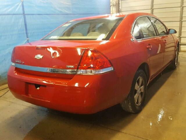 2G1WT55K889182954 - 2008 CHEVROLET IMPALA LT RED photo 4