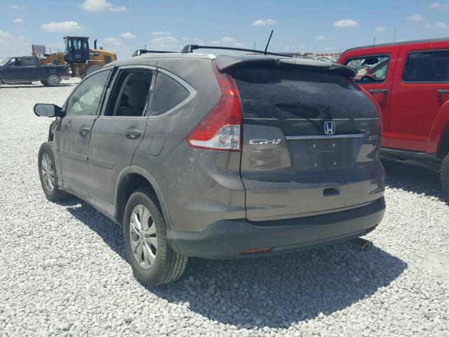 5J6RM4H72CL070648 - 2012 HONDA CR-V EXL TAN photo 3