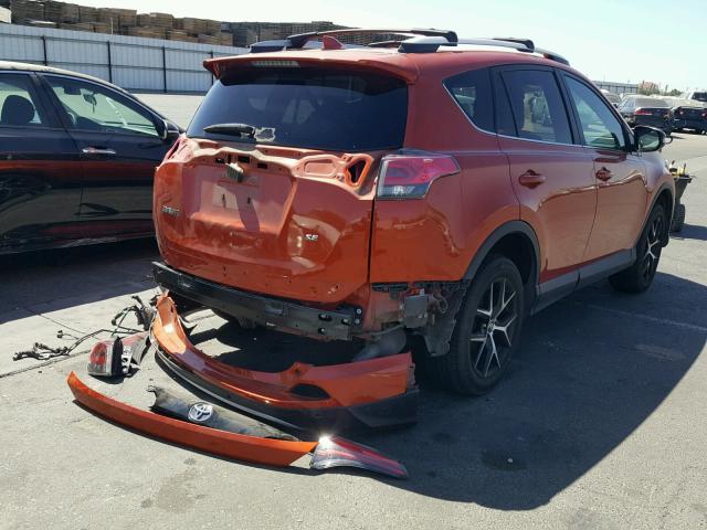 2T3NFREV9GW309470 - 2016 TOYOTA RAV4 SE ORANGE photo 4