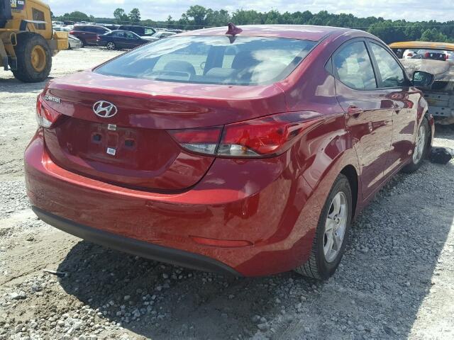 5NPDH4AE1FH651824 - 2015 HYUNDAI ELANTRA SE RED photo 4