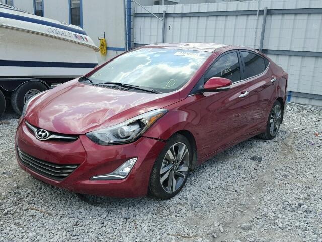 5NPDH4AE4EH499374 - 2014 HYUNDAI ELANTRA SE RED photo 2