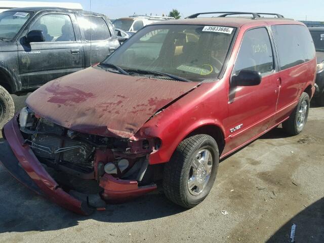 4N2DN111XVD835052 - 1997 NISSAN QUEST XE RED photo 2