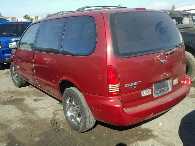 4N2DN111XVD835052 - 1997 NISSAN QUEST XE RED photo 3