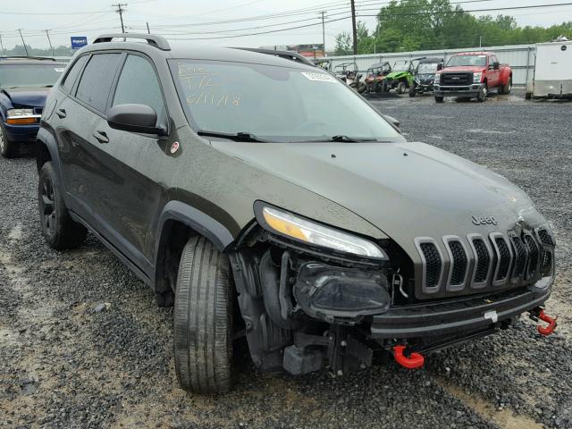 1C4PJMBS0EW278144 - 2014 JEEP CHEROKEE T GREEN photo 1