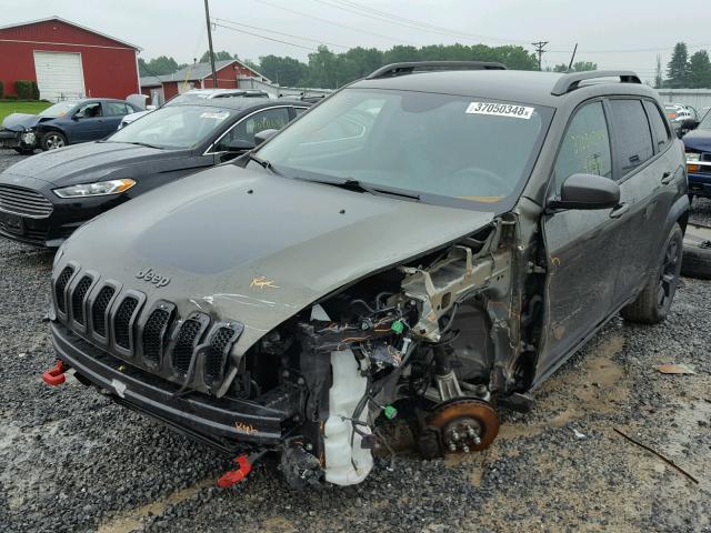 1C4PJMBS0EW278144 - 2014 JEEP CHEROKEE T GREEN photo 2