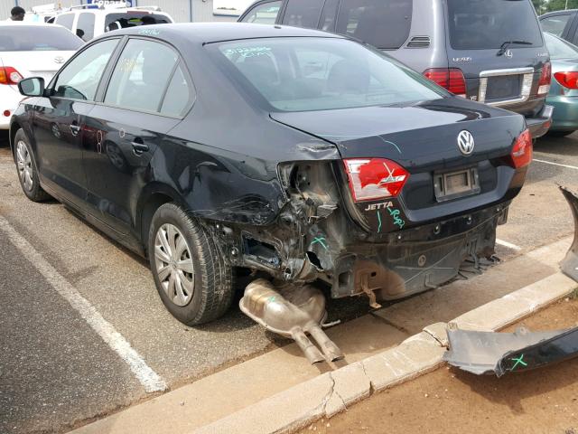 3VW2K7AJ2EM326774 - 2014 VOLKSWAGEN JETTA BASE 黑色 照片 3