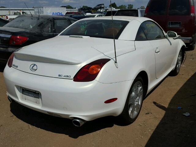 JTHFN48Y750071327 - 2005 LEXUS SC 430 WHITE photo 4