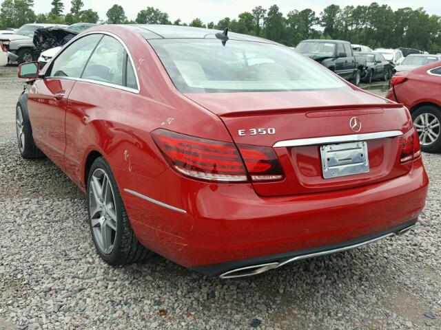 WDDKJ5KB4EF239269 - 2014 MERCEDES-BENZ E 350 RED photo 3