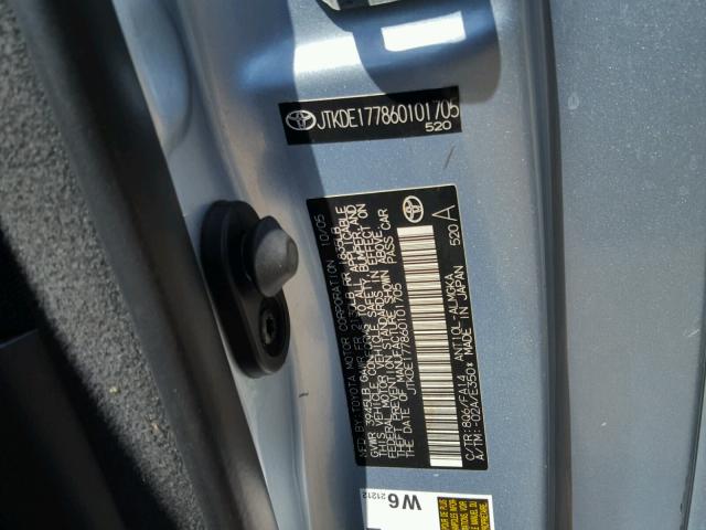 JTKDE177860101705 - 2006 TOYOTA SCION TC 蓝色 照片 10