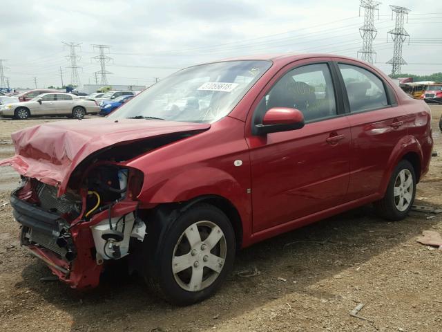 KL1TD56668B008234 - 2008 CHEVROLET AVEO BASE Կարմիր լուսանկար 2