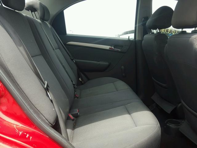 KL1TD56668B008234 - 2008 CHEVROLET AVEO BASE Կարմիր լուսանկար 6