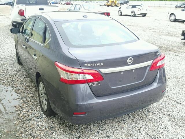 3N1AB7AP2FL662406 - 2015 NISSAN SENTRA S GRAY photo 3