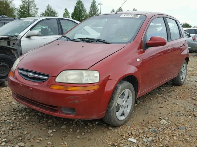 KL1TD66646B674642 - 2006 CHEVROLET AVEO BASE Կարմիր լուսանկար 2