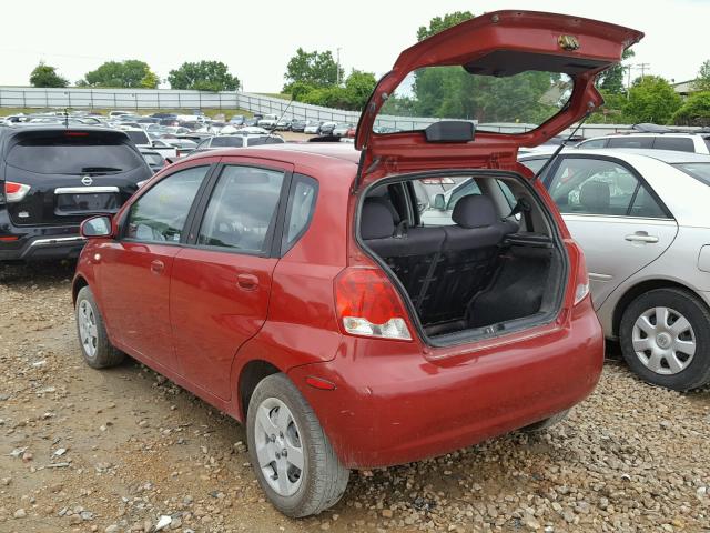 KL1TD66646B674642 - 2006 CHEVROLET AVEO BASE Կարմիր լուսանկար 3