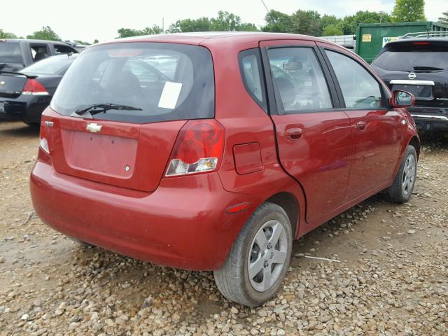 KL1TD66646B674642 - 2006 CHEVROLET AVEO BASE Կարմիր լուսանկար 4