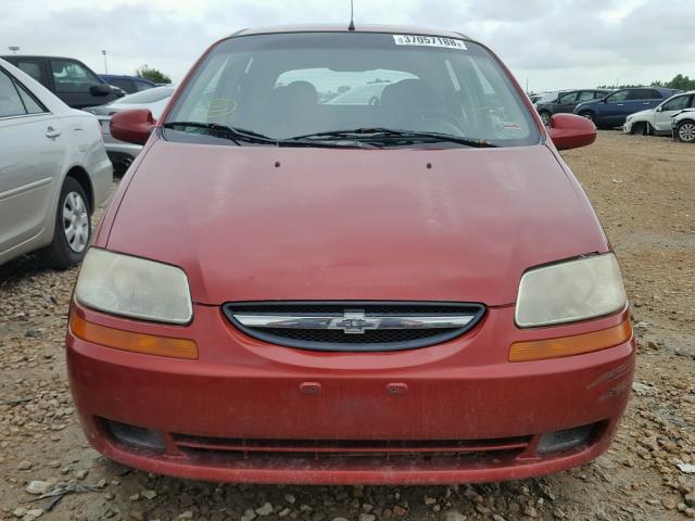 KL1TD66646B674642 - 2006 CHEVROLET AVEO BASE Կարմիր լուսանկար 9