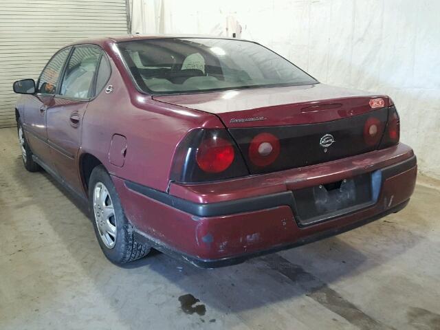 2G1WF52E059295945 - 2005 CHEVROLET IMPALA MAROON photo 3