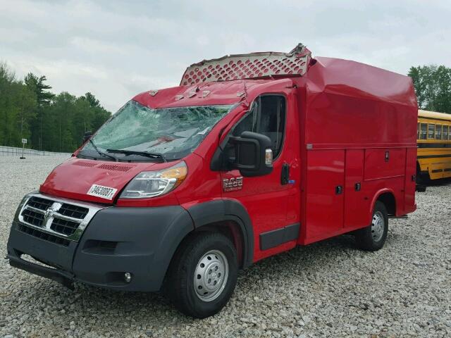 3C7WRVTG4GE102959 - 2016 RAM PROMASTER RED photo 2