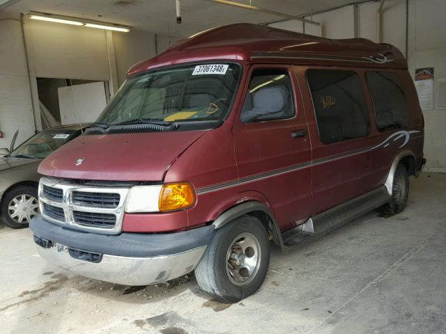 2B6HB11YX2K145009 - 2002 DODGE RAM VAN B1 MAROON photo 2