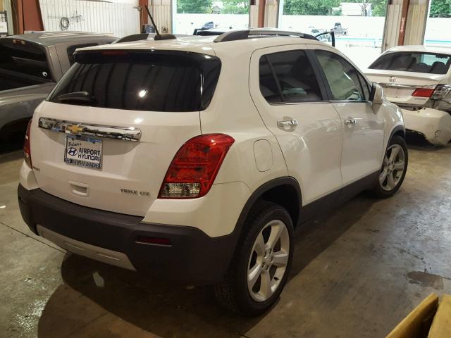 3GNCJMSB0GL177877 - 2016 CHEVROLET TRAX LTZ WHITE photo 4