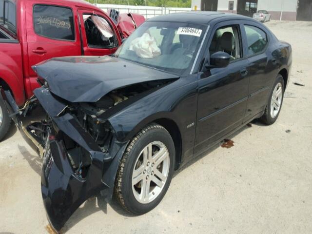 2B3KA53H77H616886 - 2007 DODGE CHARGER BLACK photo 2