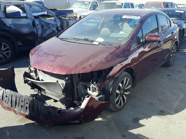 19XFB2F93EE236470 - 2014 HONDA CIVIC EXL BURGUNDY photo 2