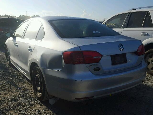3VW2K7AJ4EM257537 - 2014 VOLKSWAGEN JETTA BASE SILVER photo 3