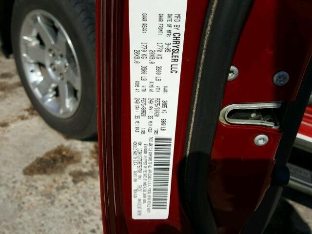 1D3HV13T59S782790 - 2009 DODGE RAM 1500 MAROON photo 10