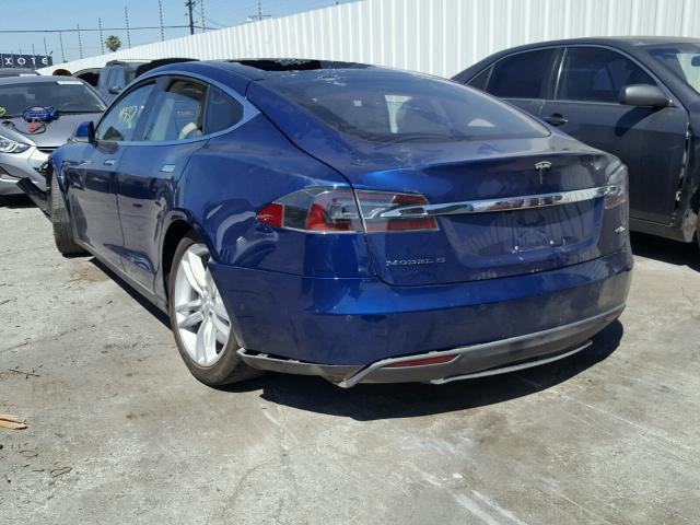 5YJSA1H21FF094577 - 2015 TESLA MODEL S 85 BLUE photo 3