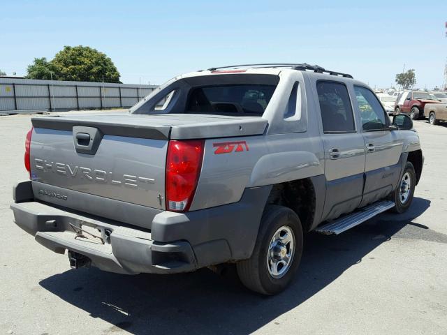 3GNEK13T42G233784 - 2002 CHEVROLET AVALANCHE GRAY photo 4