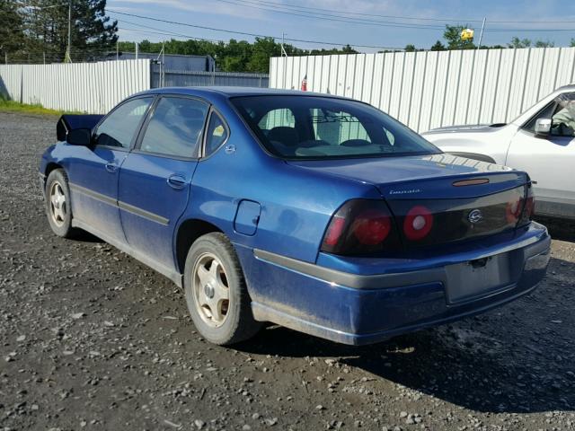 2G1WF52E549425989 - 2004 CHEVROLET IMPALA BLUE photo 3