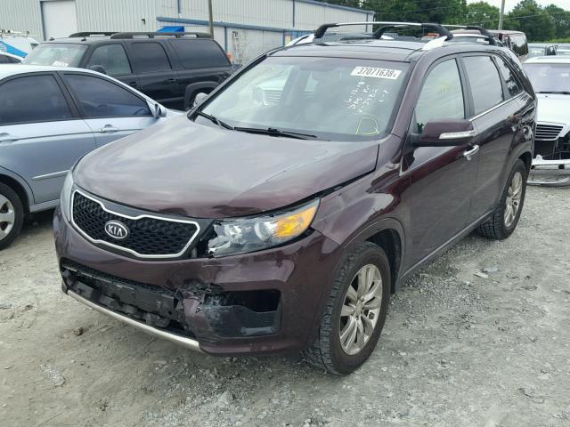 5XYKW4A22CG283482 - 2012 KIA SORENTO SX BURGUNDY photo 2