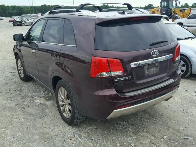 5XYKW4A22CG283482 - 2012 KIA SORENTO SX BURGUNDY photo 3