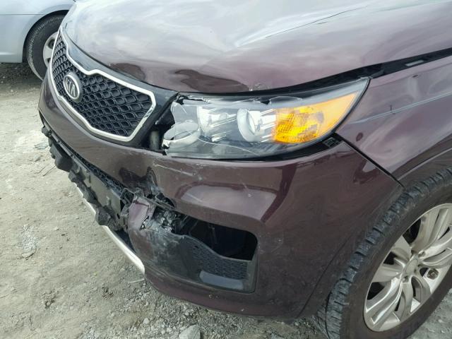 5XYKW4A22CG283482 - 2012 KIA SORENTO SX BURGUNDY photo 9