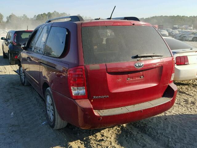 KNDMG4C74C6419287 - 2012 KIA SEDONA LX BURGUNDY photo 3