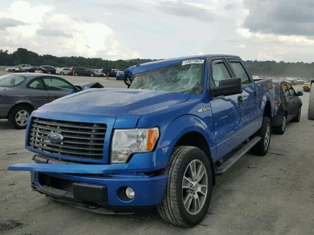 1FTFW1EF5EFB27200 - 2014 FORD F150 SUPER BLUE photo 2