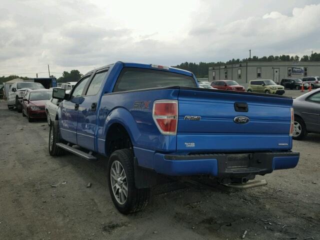 1FTFW1EF5EFB27200 - 2014 FORD F150 SUPER BLUE photo 3