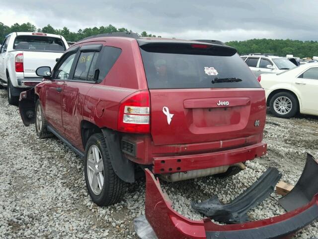 1J8FT47W17D358416 - 2007 JEEP COMPASS RED photo 3