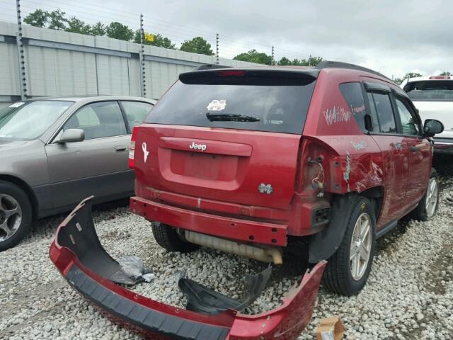 1J8FT47W17D358416 - 2007 JEEP COMPASS RED photo 4