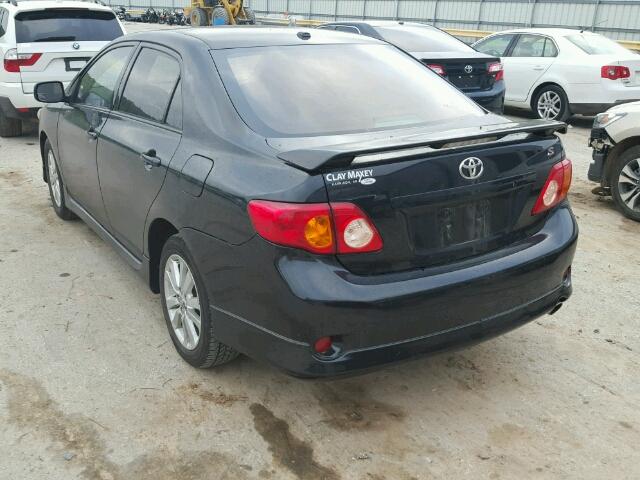 1NXBU4EE7AZ381537 - 2010 TOYOTA COROLLA BA BLACK photo 3