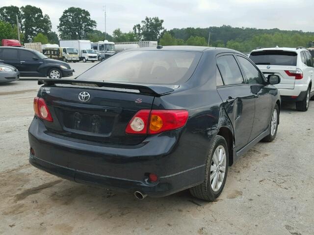 1NXBU4EE7AZ381537 - 2010 TOYOTA COROLLA BA BLACK photo 4