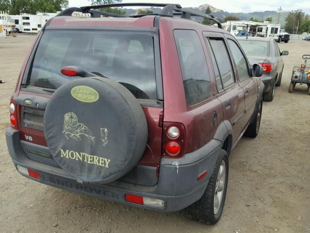 SALNY22222A213434 - 2002 LAND ROVER FREELANDER BURGUNDY photo 4